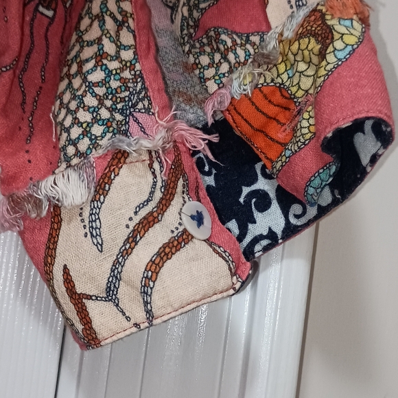 Dizzy Lizzy Chatham Drazon Print Linen pink Dress XSmall - Picture 2 of 11